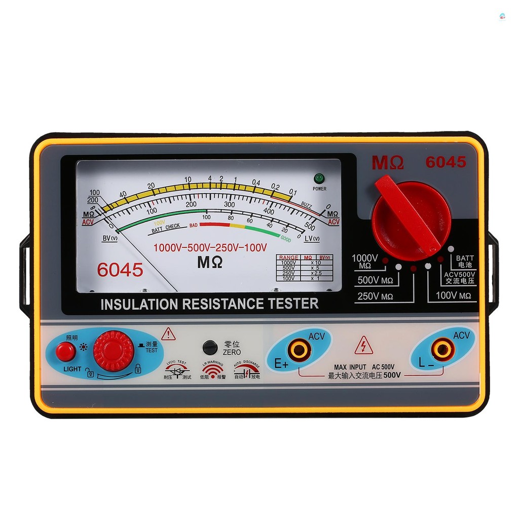 Insulation Resistance Meter Digital Ohmmeter Handheld Insulation Tester ...