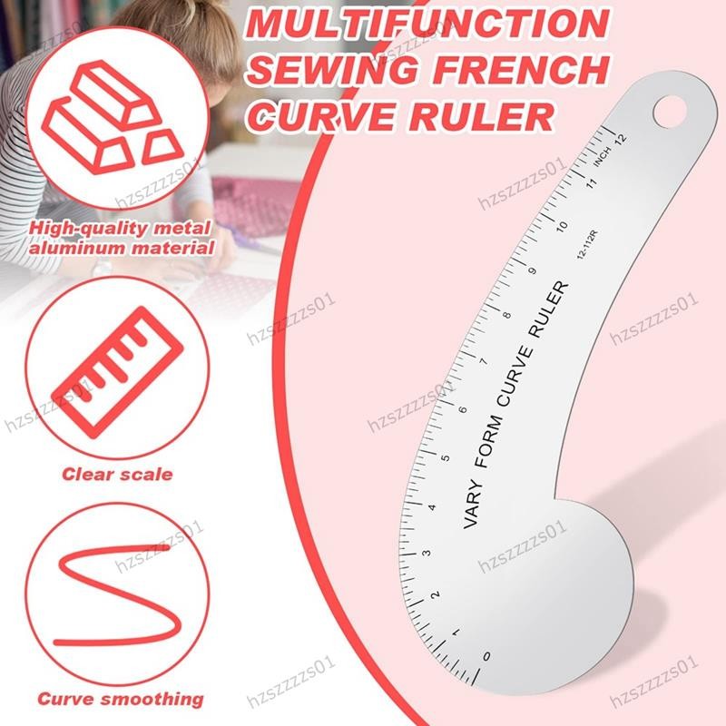 12Inch Solid Metal French Curve Hip Curve Ruler for Measuring Sewing ...