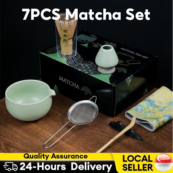 [SG Seller] 7PCS Matcha Tea Ceremony Premium Kit Set (Chawan with ...