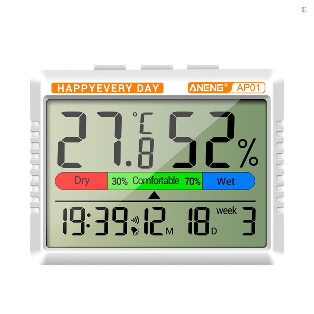 Thermometer Hygrometer Multifunctional Temperature Humidity Meter Alarm ...