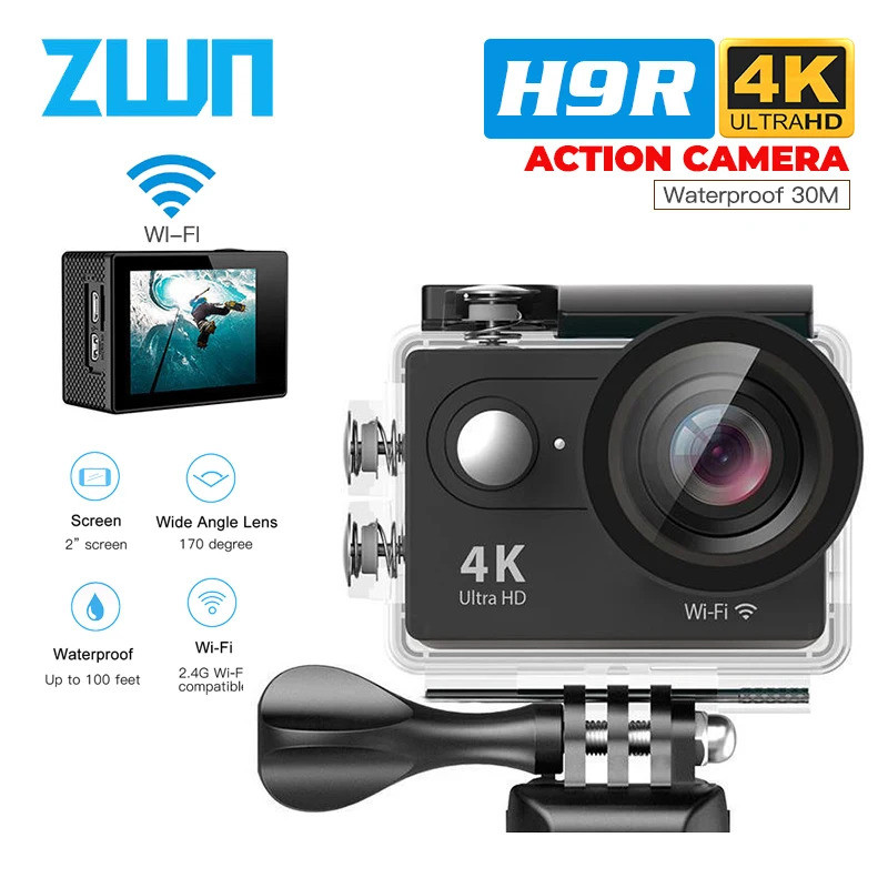 Action Camera Ultra HD 1080P 4K/30fps WiFi 2.0-inch Screen 170D 30M ...