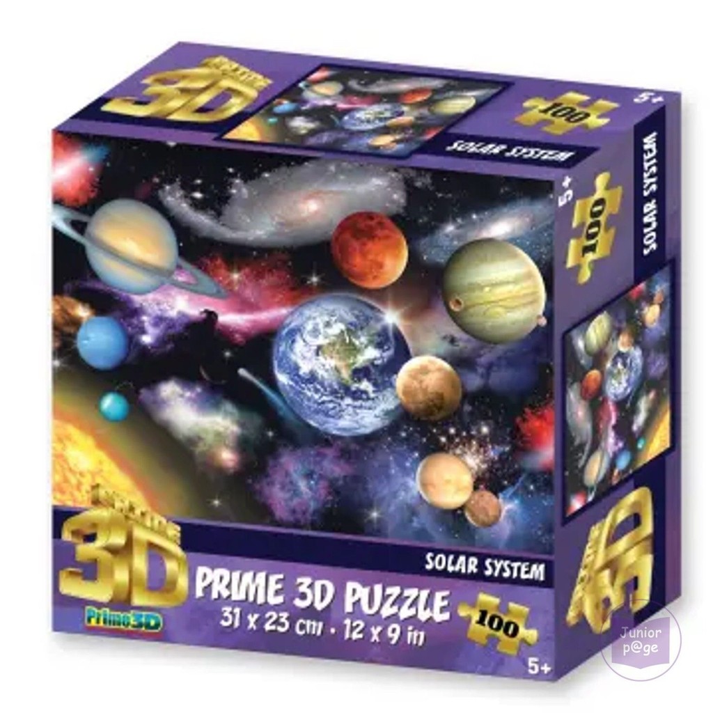 100 Pieces Jigsaw Puzzle Solar System Lenticular Prime3D Puzzles ...