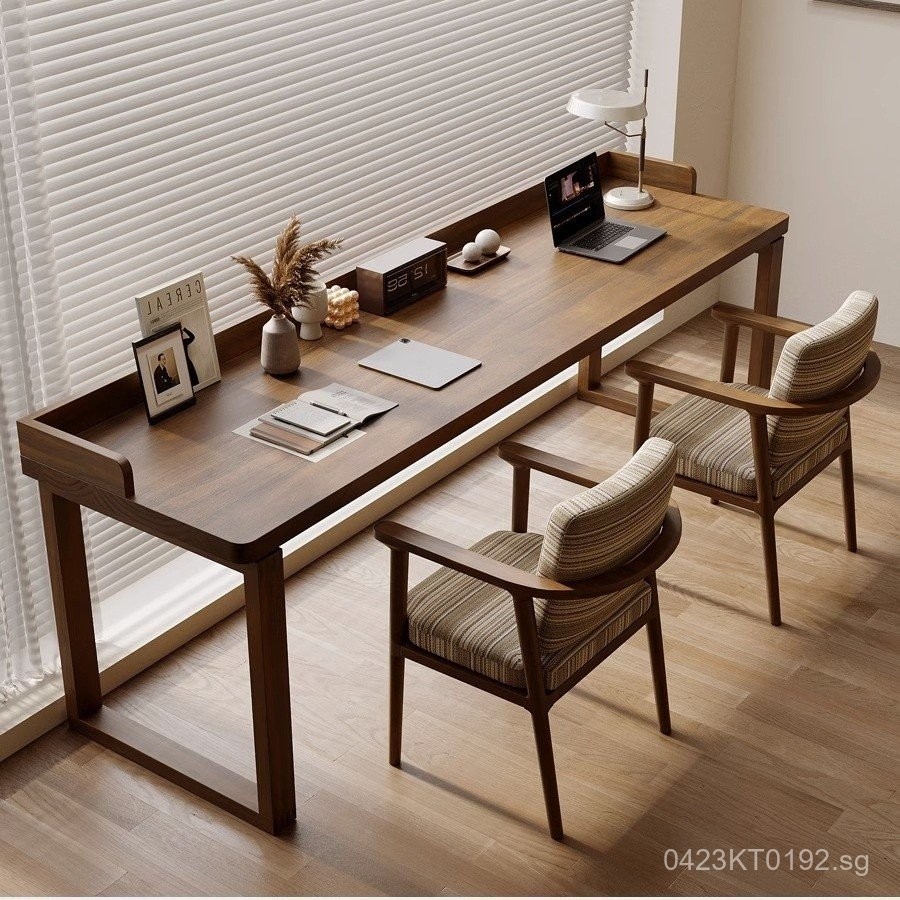 Solid Wood Rectangular Wall-Mounted Simple Long Desk Office Desk ...