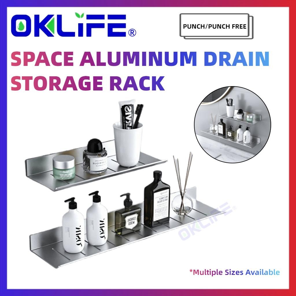 Wall-Mounted Faucet Cosmetic Storage Rack Mirror Front Shelf Punch-Free Bathroom Accessories