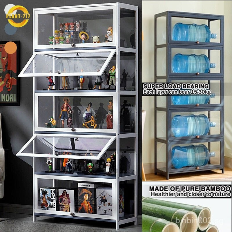 Pl-7 Display Cabinet Storage Rack Transparent White Book Storage ...