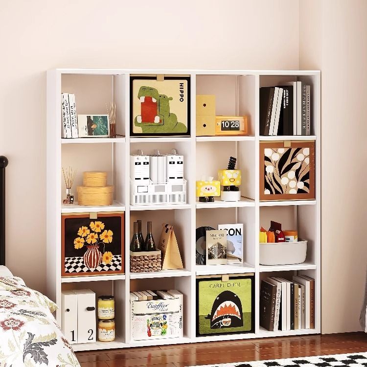 Children's Bookcase Grid Cabinet Free Combination Cabinet Iron Bookcase ...