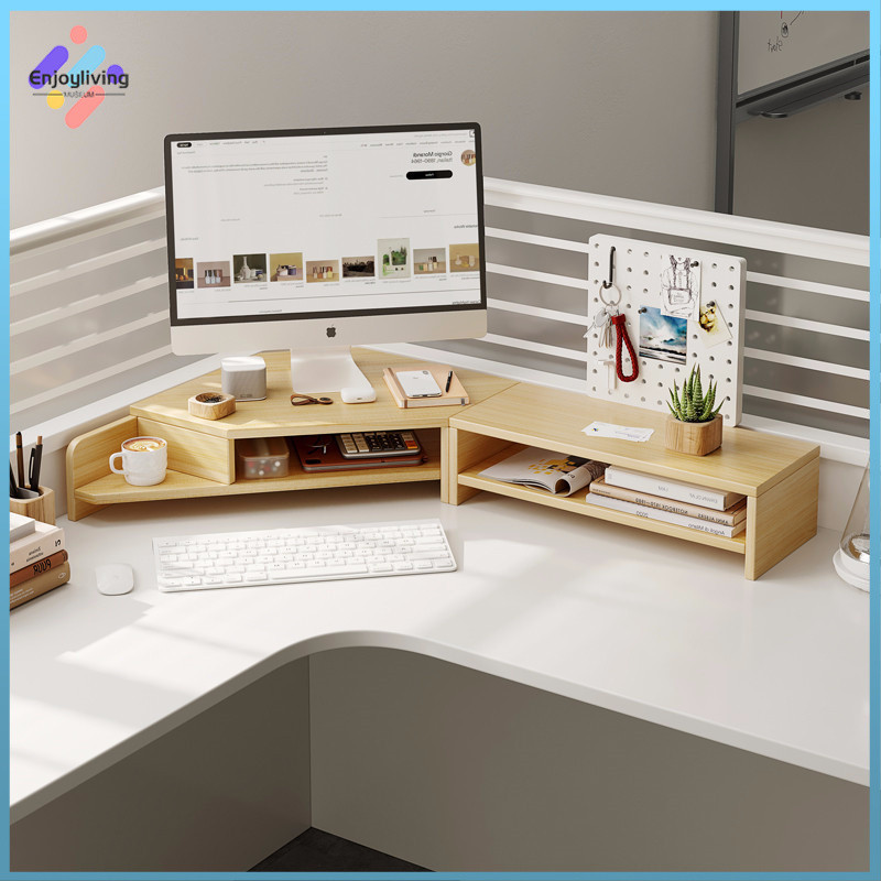 Elevated Rack with Wire-Wrap Board Desktop Desktop Storage Shelves ...
