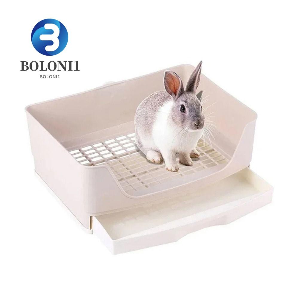BO Rabbit Litter Box with Drawer, Large Space Rectangular Bunny Toilet ...