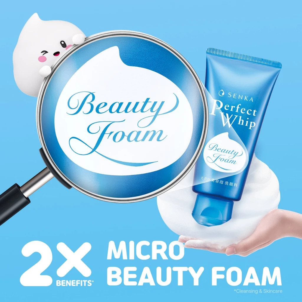 Senka Facial Foam Perfect Whip A Beauty 50gr / Merah Jingga Official - Gambar 4