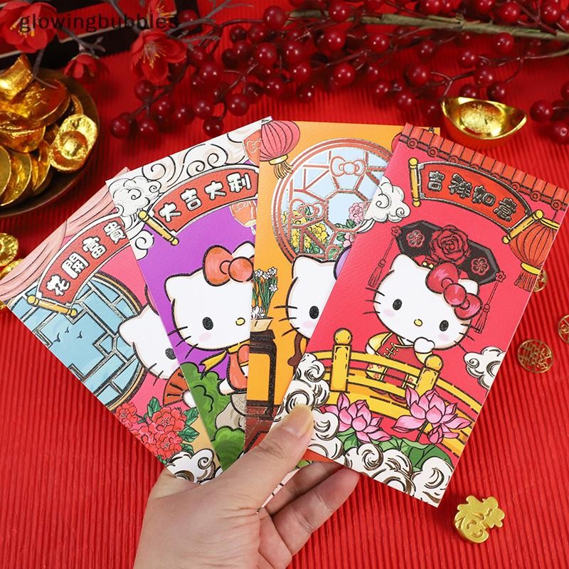 Glowingbubbles 4pcs Sanrio Hello Kitty Chinese New Year Red Packet Cute