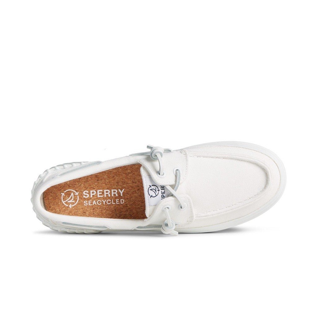 Sperry Women s SeaCycled Crest Boat Platform Sneakers White STS88713 Shopee Singapore