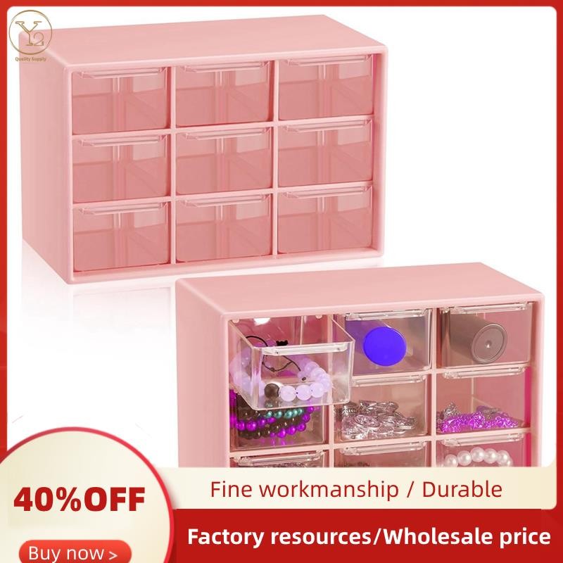 2 Pcs Small Drawer Organizer 9 Drawer Toolbox Mini Drawer Organizer ...