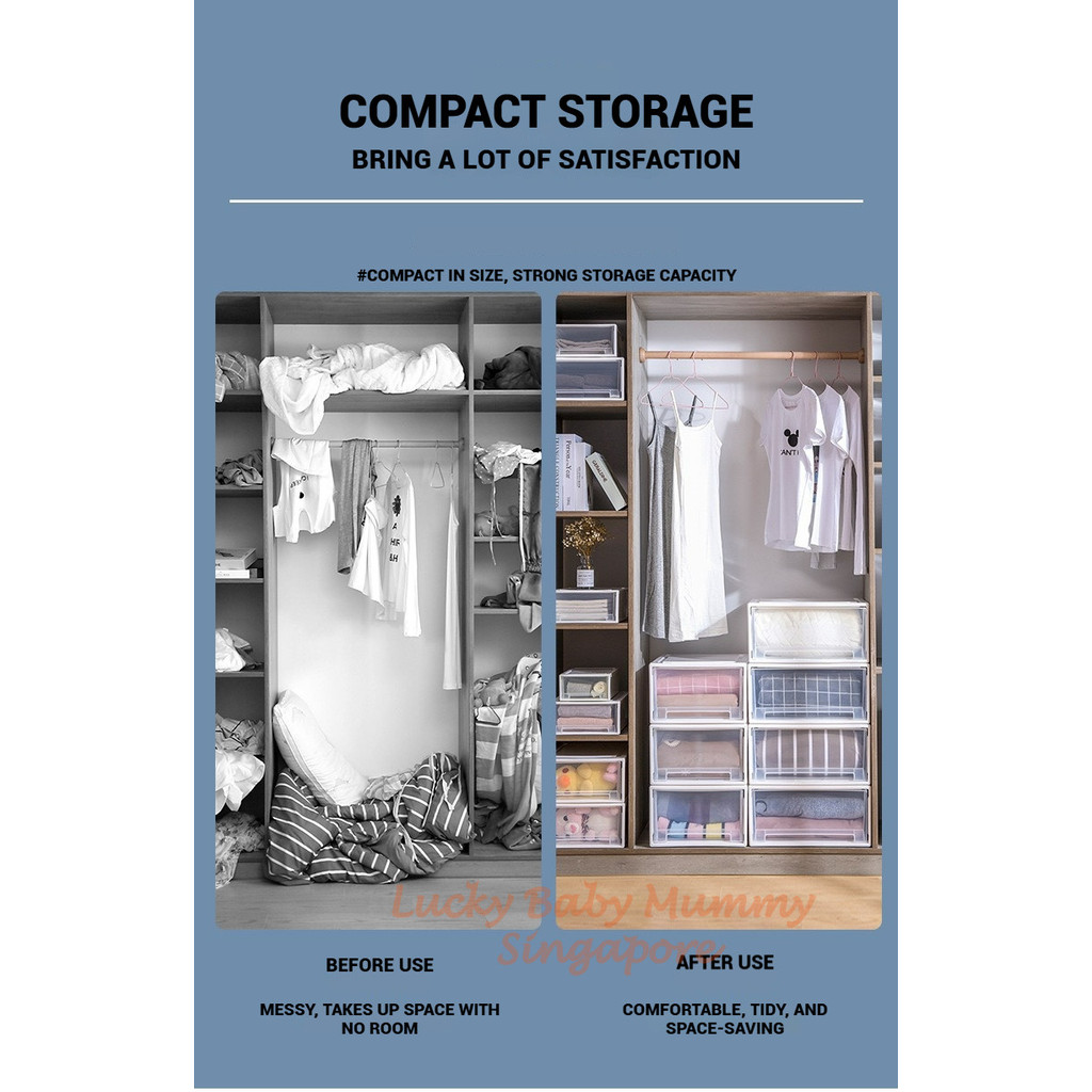 Stackable Storage Drawer / PP Transparent Wardrobe Storage Drawer ...