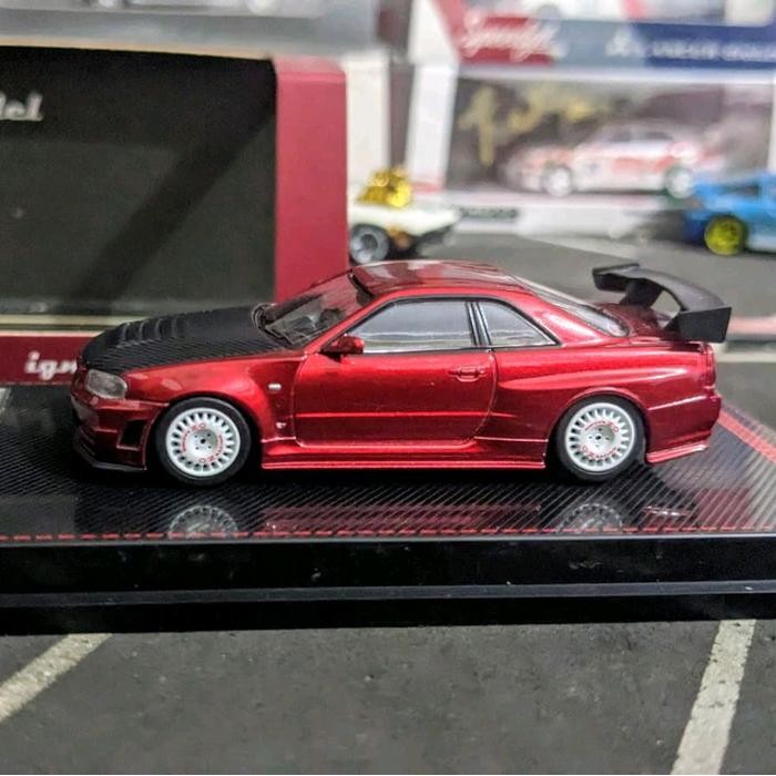 HJ99 Diecast Ignition Model Nismo Skyline R34 GTR Z tune Red Metallic ...