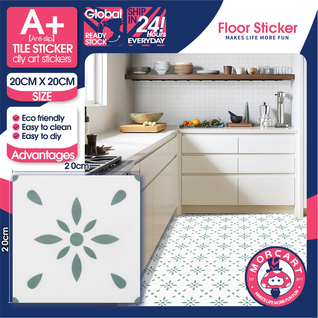 Ready Stock Waterproof Tile Sticker 20cm x 20cm for Floor, Kitchen, and ...