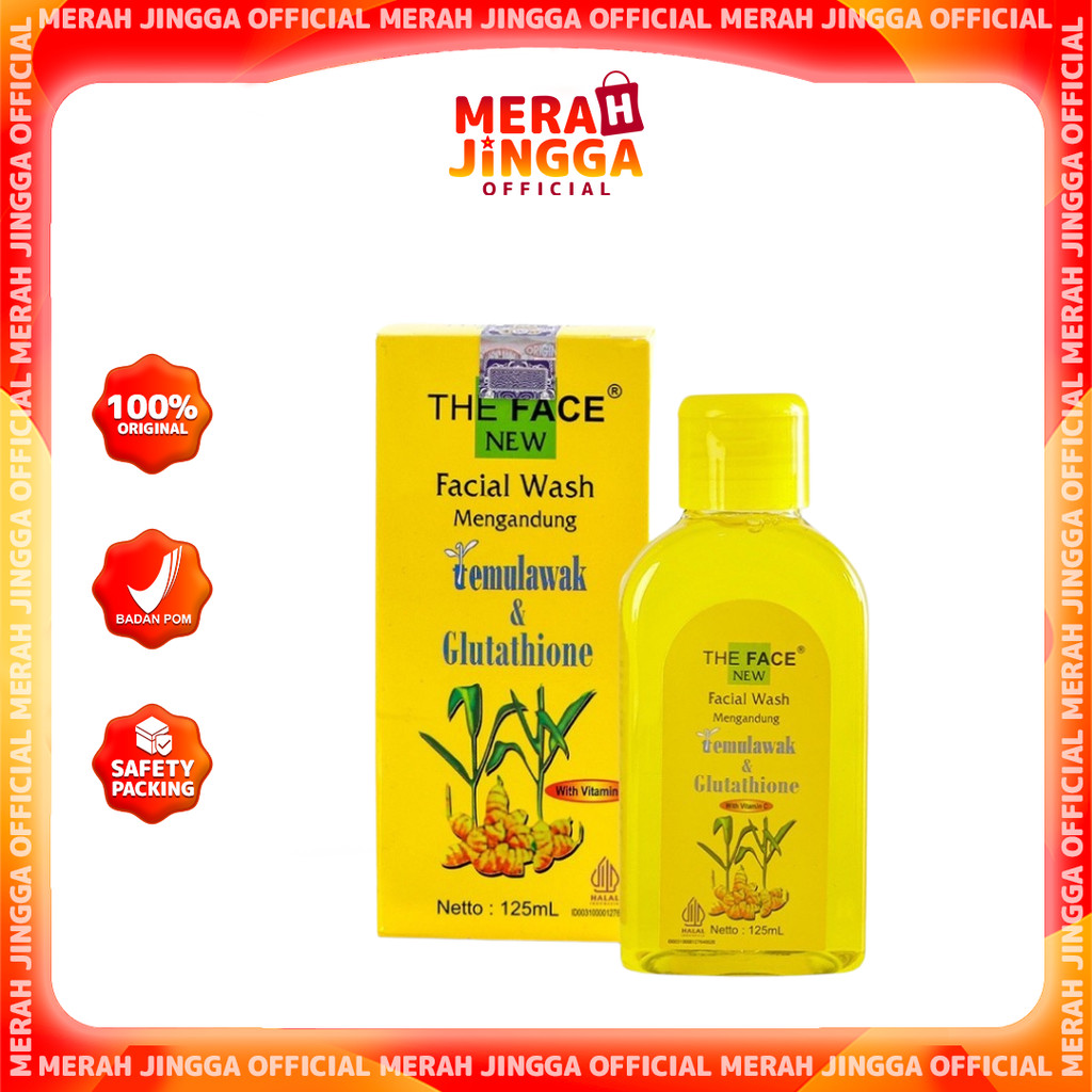 THE FACE Temulawak Facial Wash with Glutathione 125ml / Merah Jingga Official