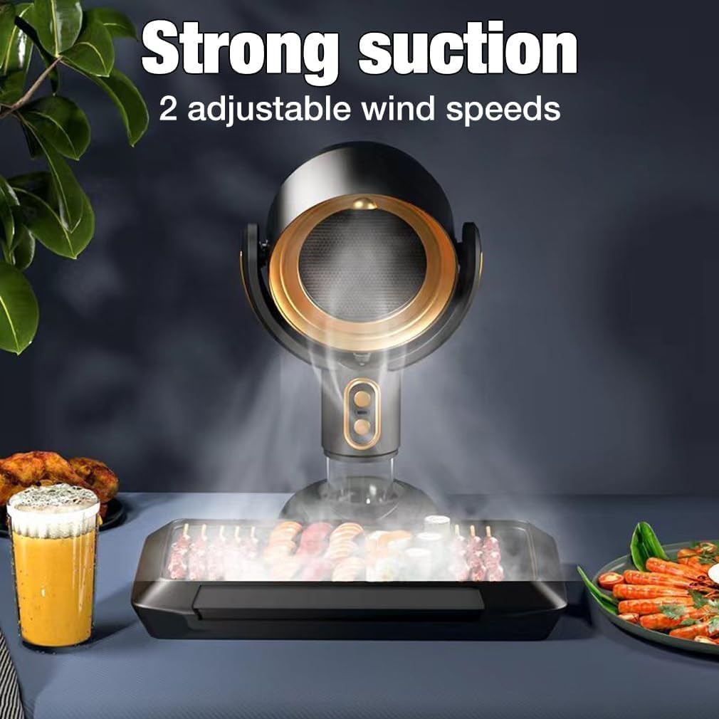 Portable Range Hood, Desktop Kitchen Exhaust Fan with 2 Speeds, Triple ...