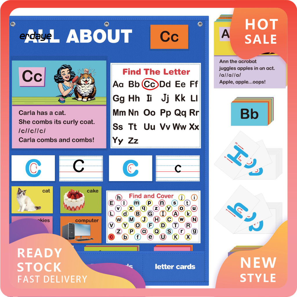 EYD- Children Alphabet Learning Alphabet Learning Pocket Chart Abc ...
