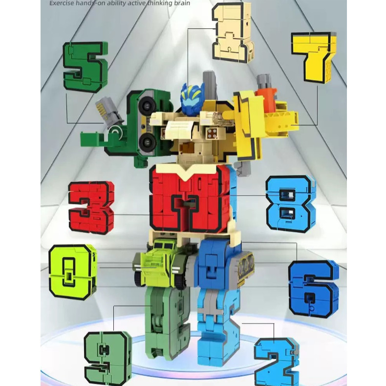 Mech Man Toys Robot Toys Transforming Numbers Mechaman Numbers 0-9 ...