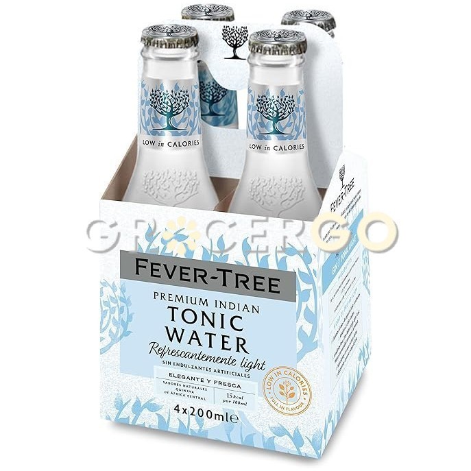 Fever Tree Refreshingly Light Premium Indian Tonic Water Pack of 4 ...