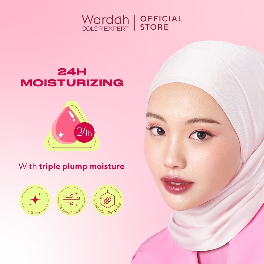 Wardah Moist Dew Tint 3 g - Liptint yang Mengadung Oatmilk dan Pentavitin / Merah Jingga Official - Gambar 4
