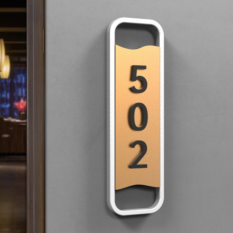 Gray Gold Hollow Acrylic 3D Number Stand Customised Unit Sign door sign ...
