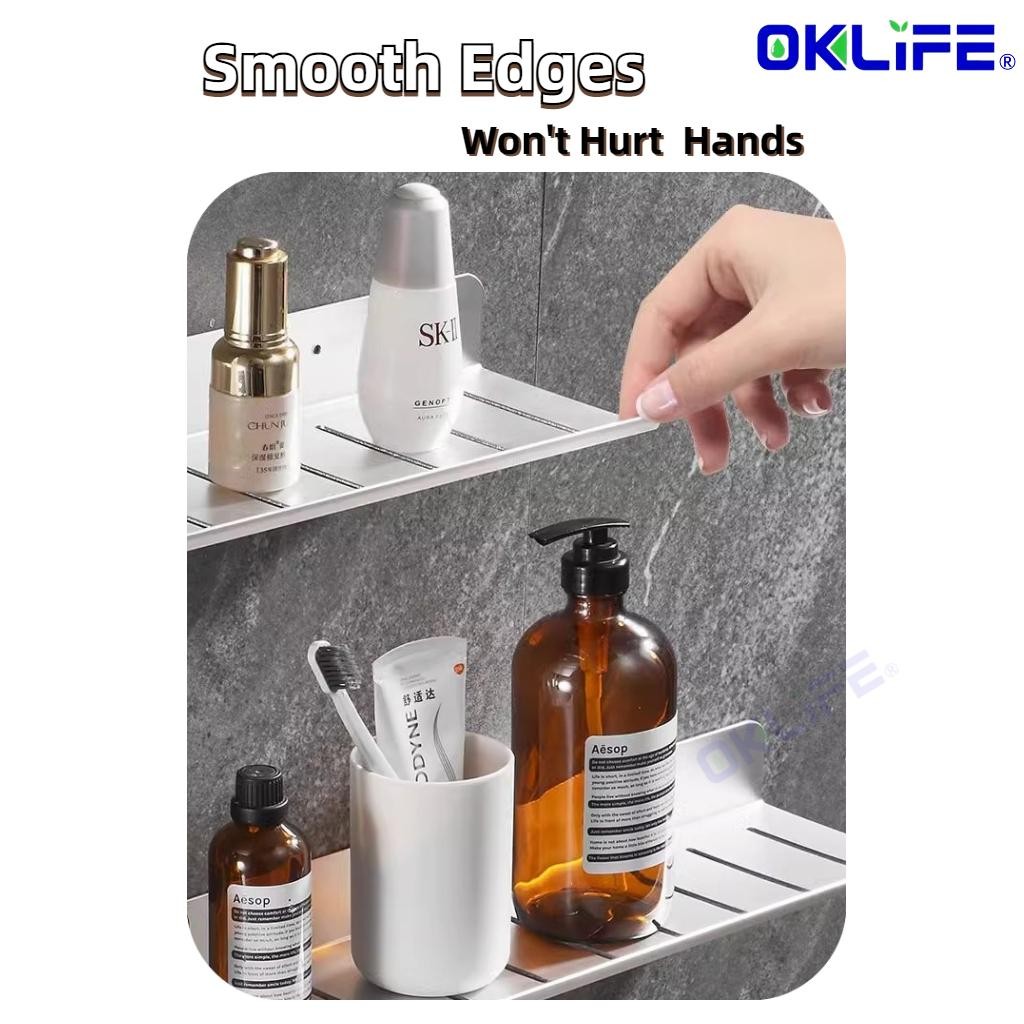 Wall-Mounted Faucet Cosmetic Storage Rack Mirror Front Shelf Punch-Free Bathroom Accessories view 6