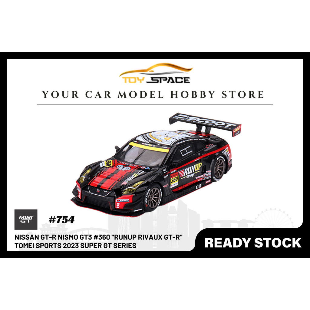 MINI GT Nissan GT-R NISMO GT3 RUNUP RIVAUX TOMEI SPORTS 2023 - Modèle 1/64, Super GT Series, Multicolore