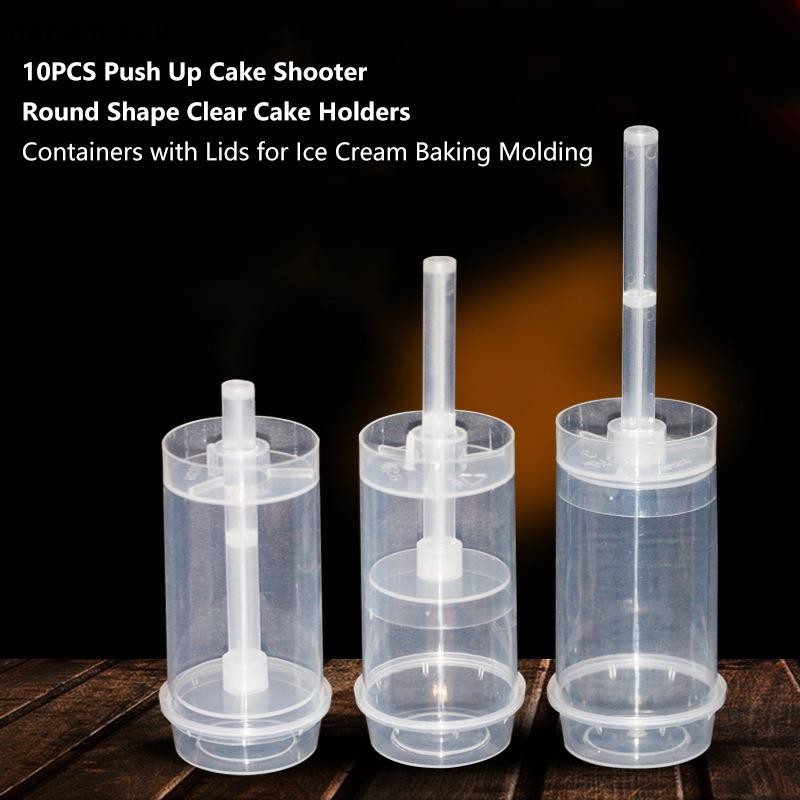 90pcs Push Up Cake Shooter Round Shape Clear Cake Holders