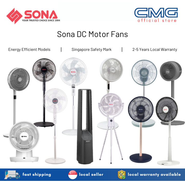 Sona DC Motor Stand Fans, Power Velocity Fans, Bladeless Fans | Remote ...