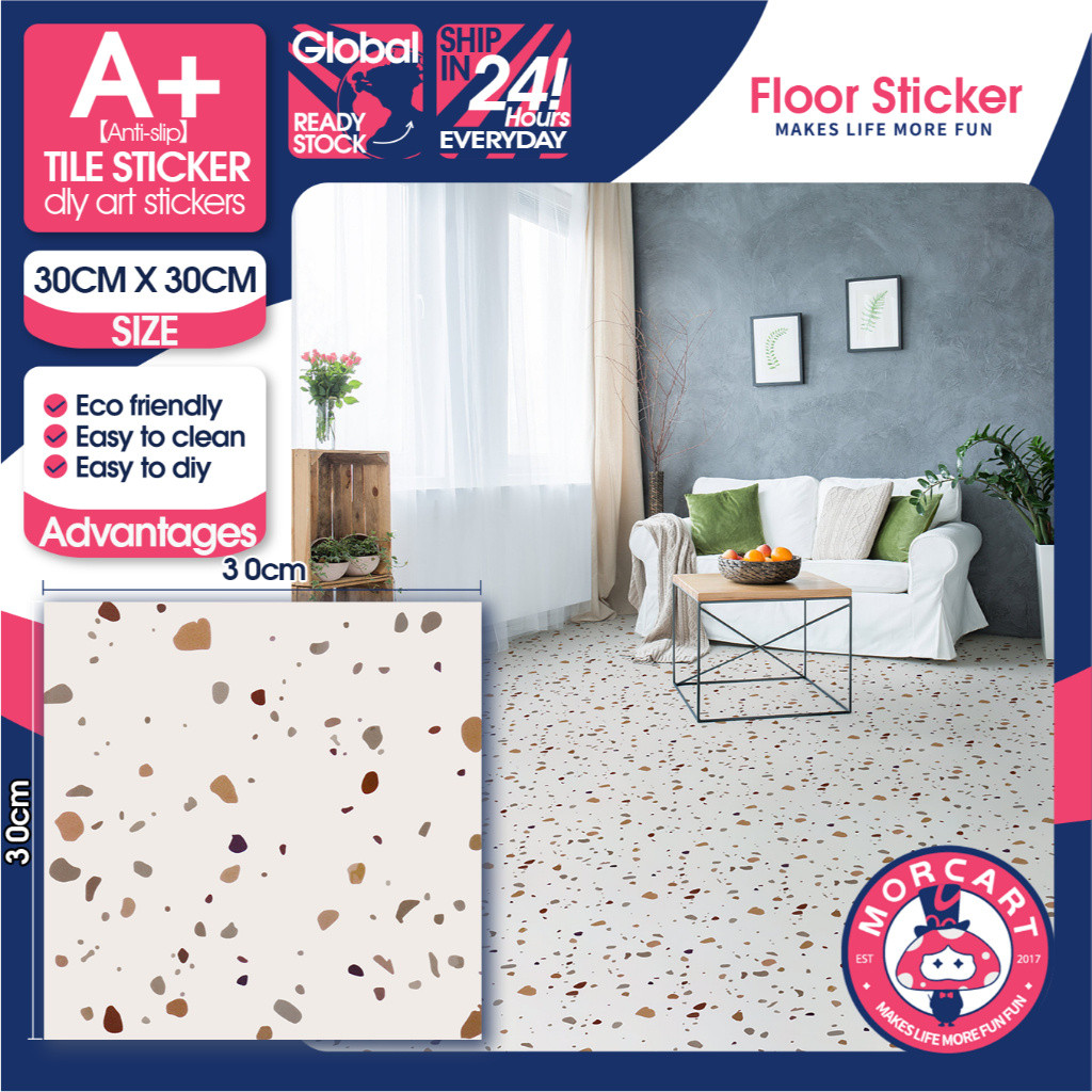 30cm x 30cm Waterproof Tile Sticker for Bathroom, Kitchen, and Floor ...