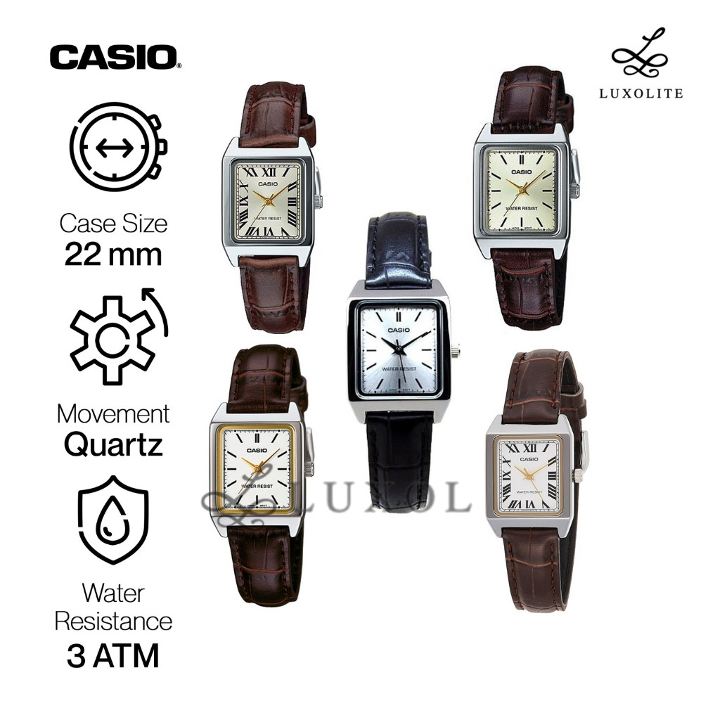 LTP-V007L-7E1 Reloj Casio para Dama Banda de Cuero Análogo | Pacifiko