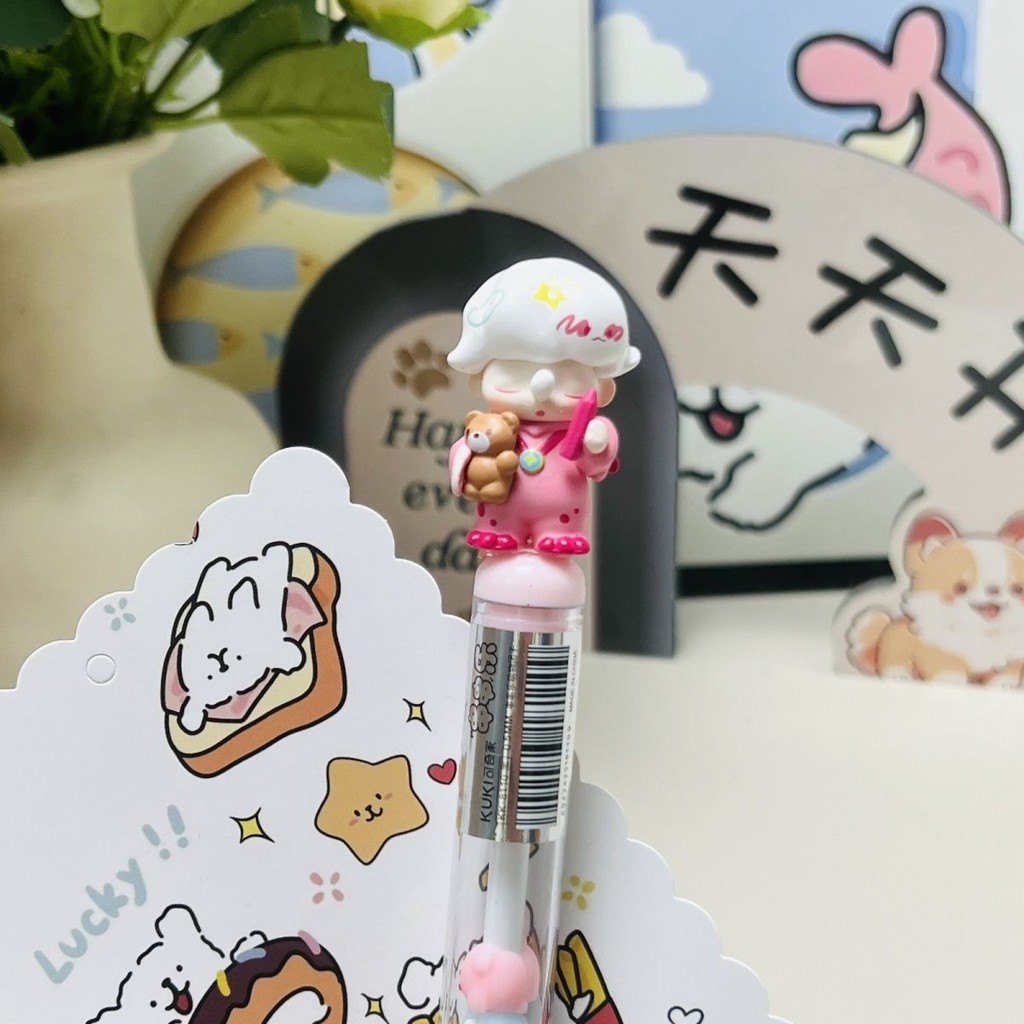 Cute Grain Pen Gel Pen Flocking Labubu Crying Baby DIMOO Pop Mart ...