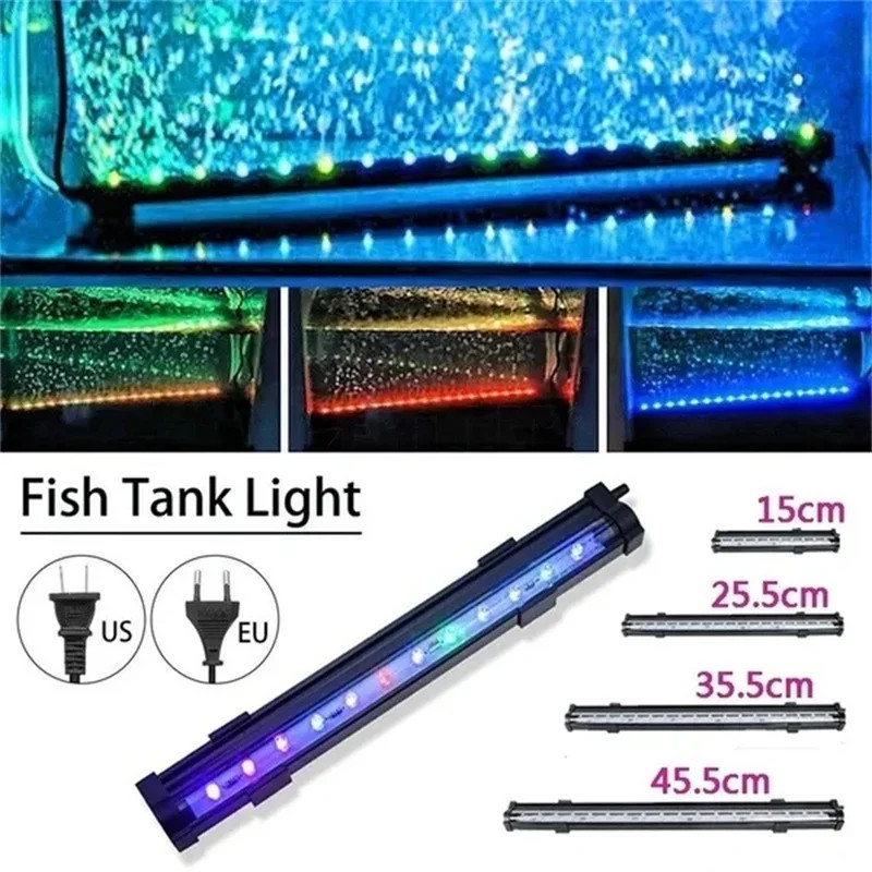 Fish Tank Decor Lighting Lamp EU&US Plug Slow Flash Colorful LED Bubble ...