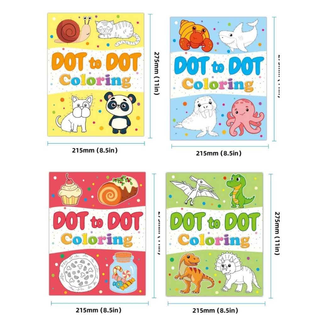 Dot to Dot Coloring Book A4/24 Pages Educational Activity for Kids ...