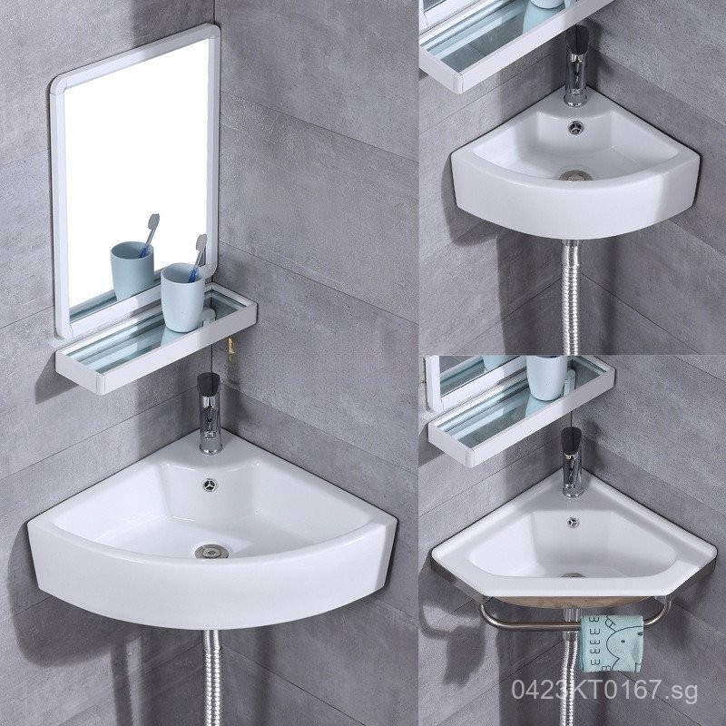 Large Size Triangular Wash Basin Fan-shaped Corner Ceramic Stand Corner ...