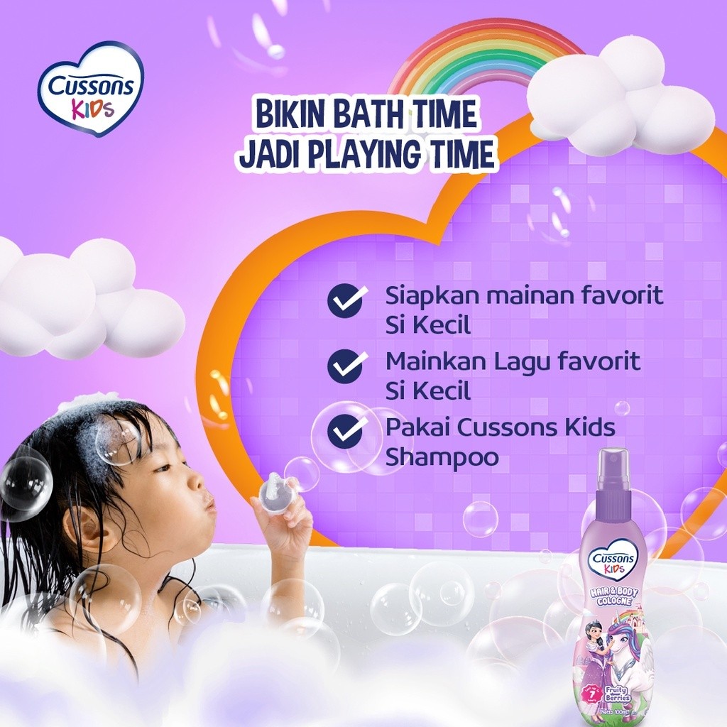 Cussons Kids Shampoo & Conditioner Black & Shiny - Sampo Anak / Merah Jingga Official - Gambar 4