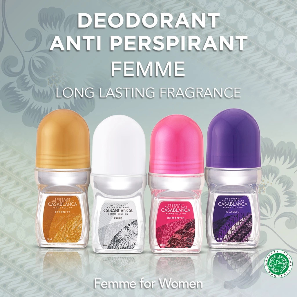 Casablanca Deodorant Roll On 50ml / Merah Jingga Official - Gambar 2