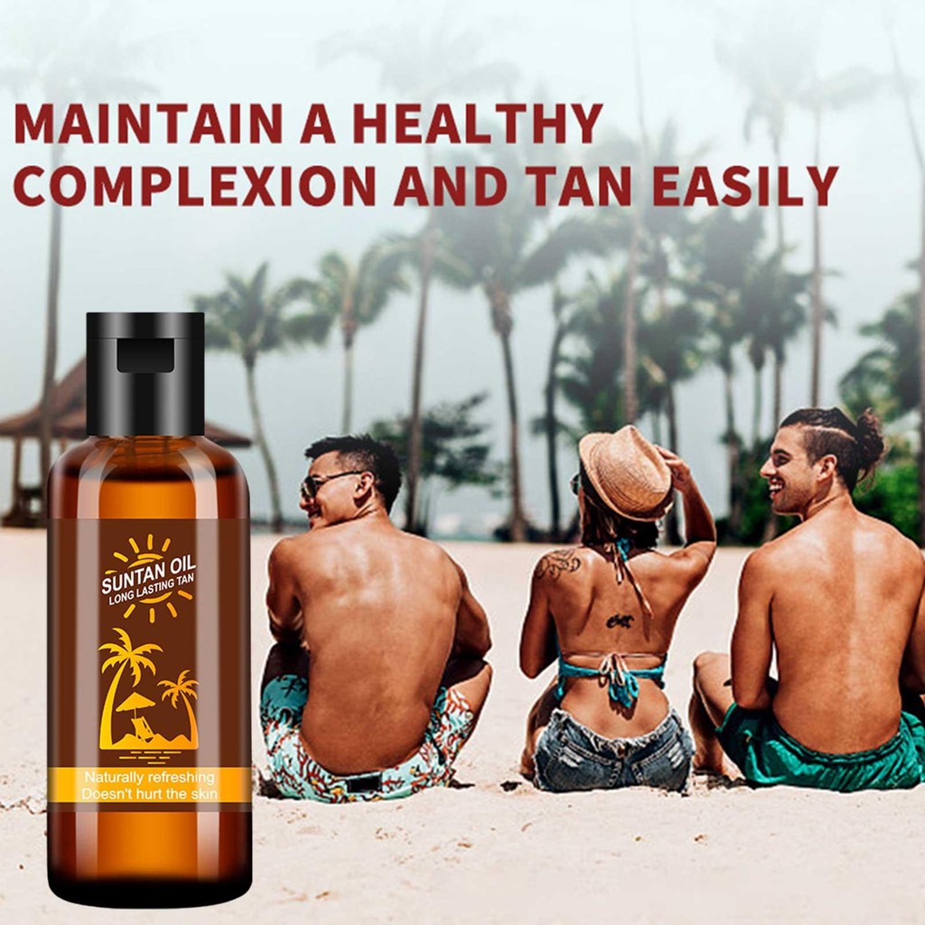Body Bronzer Self-tanning Oil Beach Sexy Solarium Suntan 35ml Natural ...
