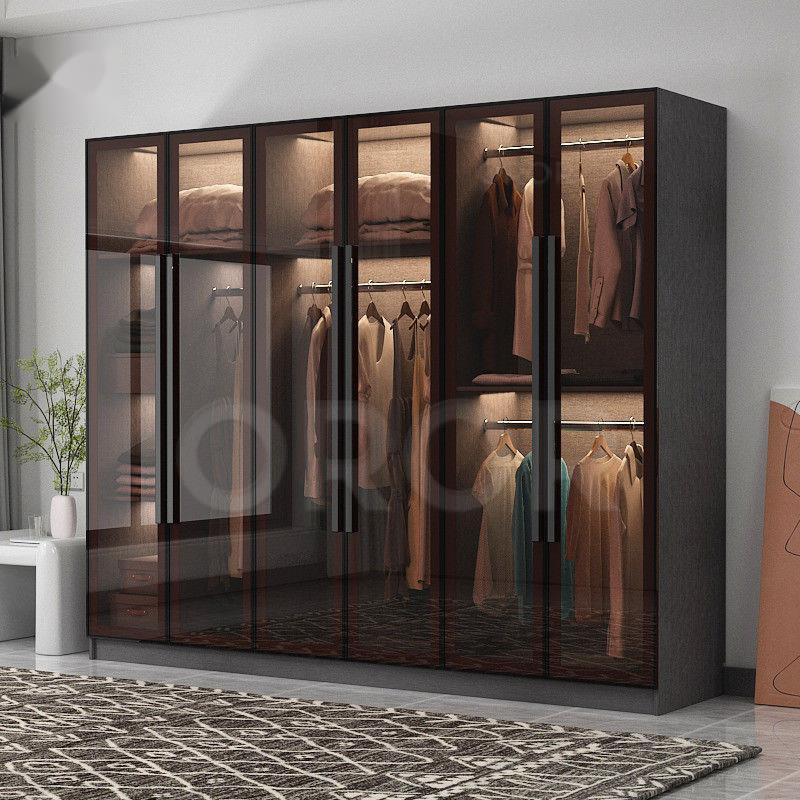 OROR 【Send LED lights】Wardrobe Modern Minimalist Home Bedroom Corner ...