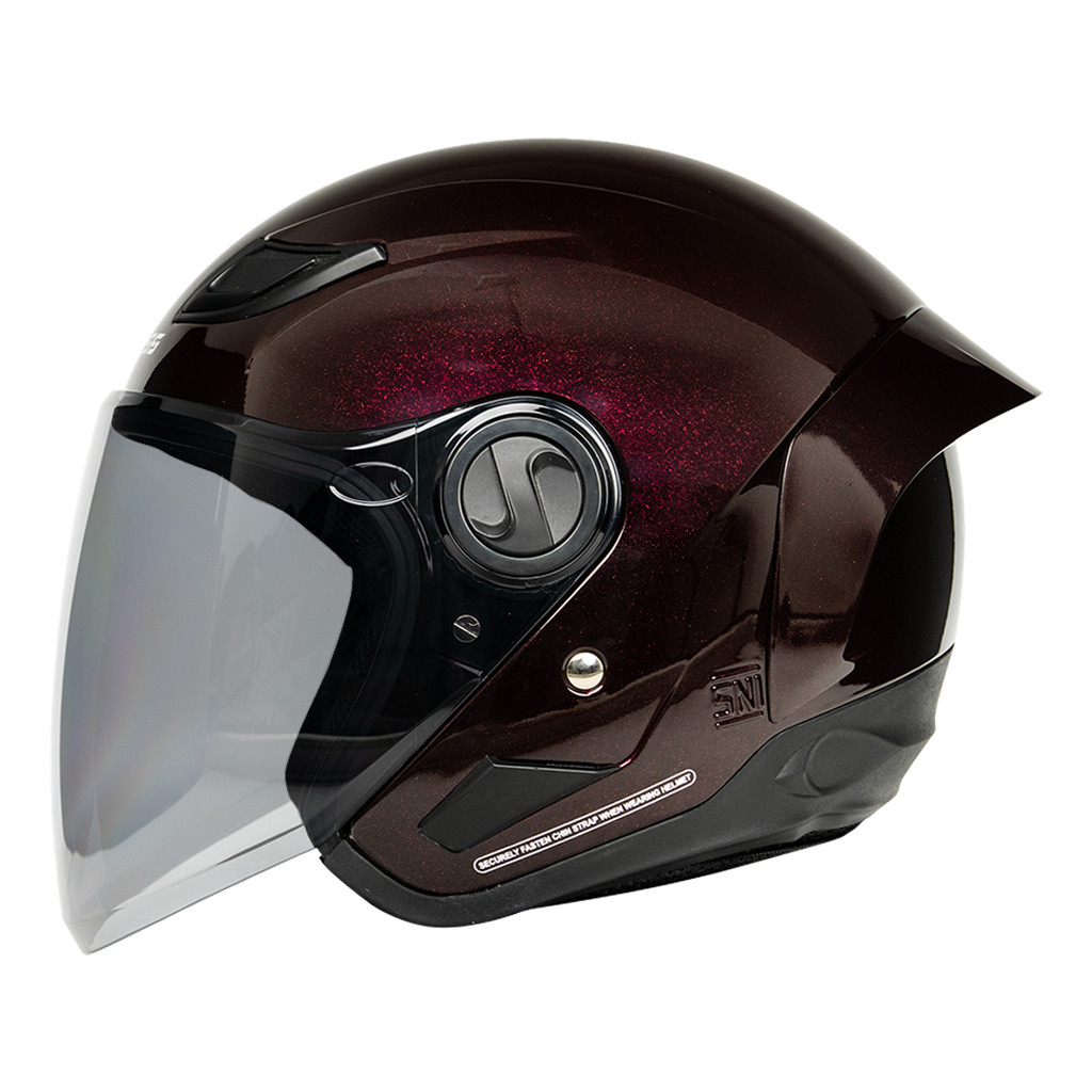 Cargloss NFS Helm Half Face Moonlight - Red - Gambar 3