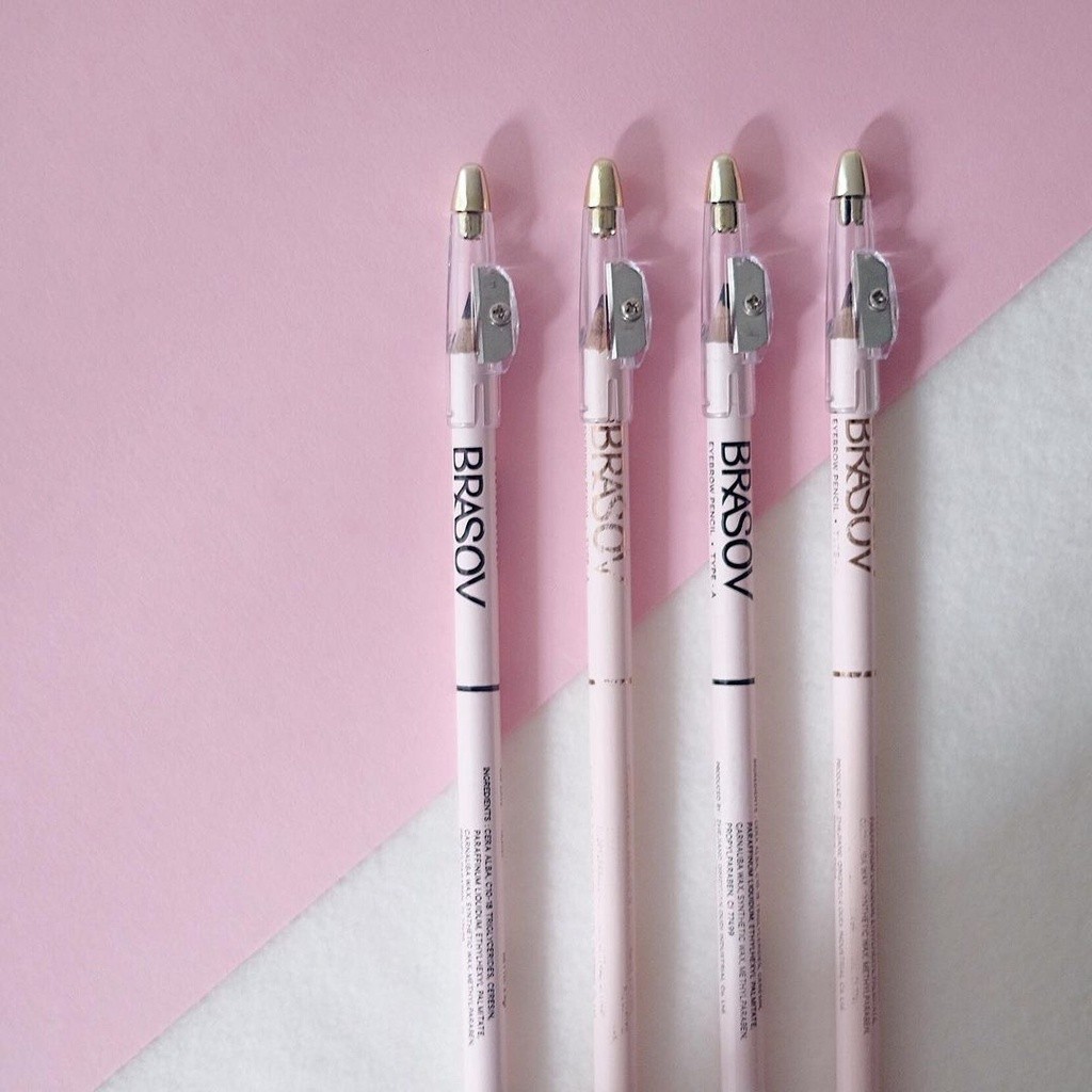 BRASOV Eyebrow Pencil 3in1 / Eyebrow Pencil 2in1 - Type A / Merah Jingga Official - Gambar 3