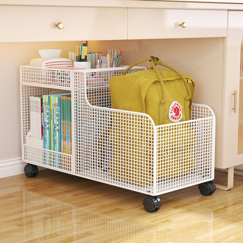 Movable Schoolbag Rack Bookshelf Under Desk Storage Basket Household ...