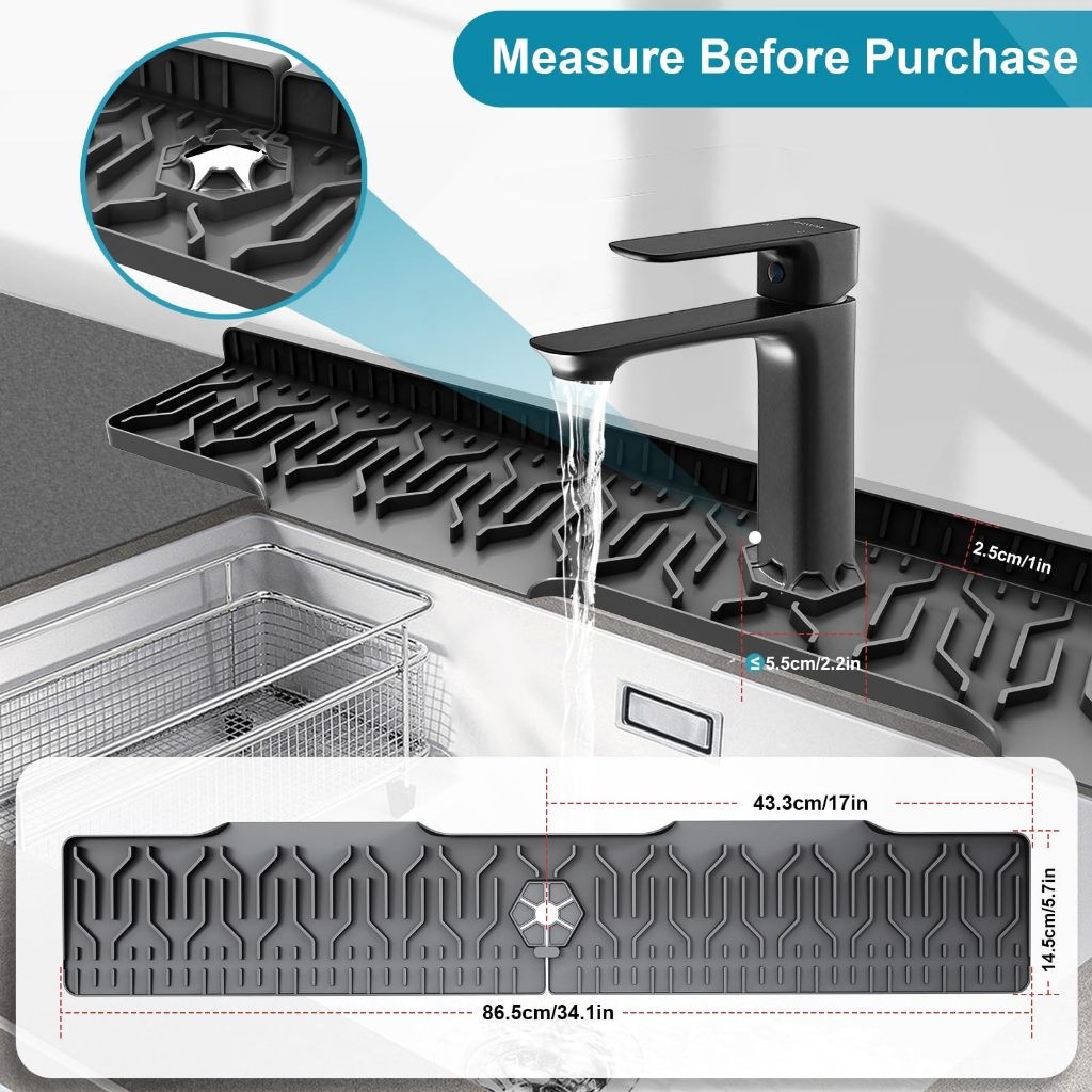 86cm Long Silicone Sink Splash Guard & Drying Rack Mat | Shopee Singapore