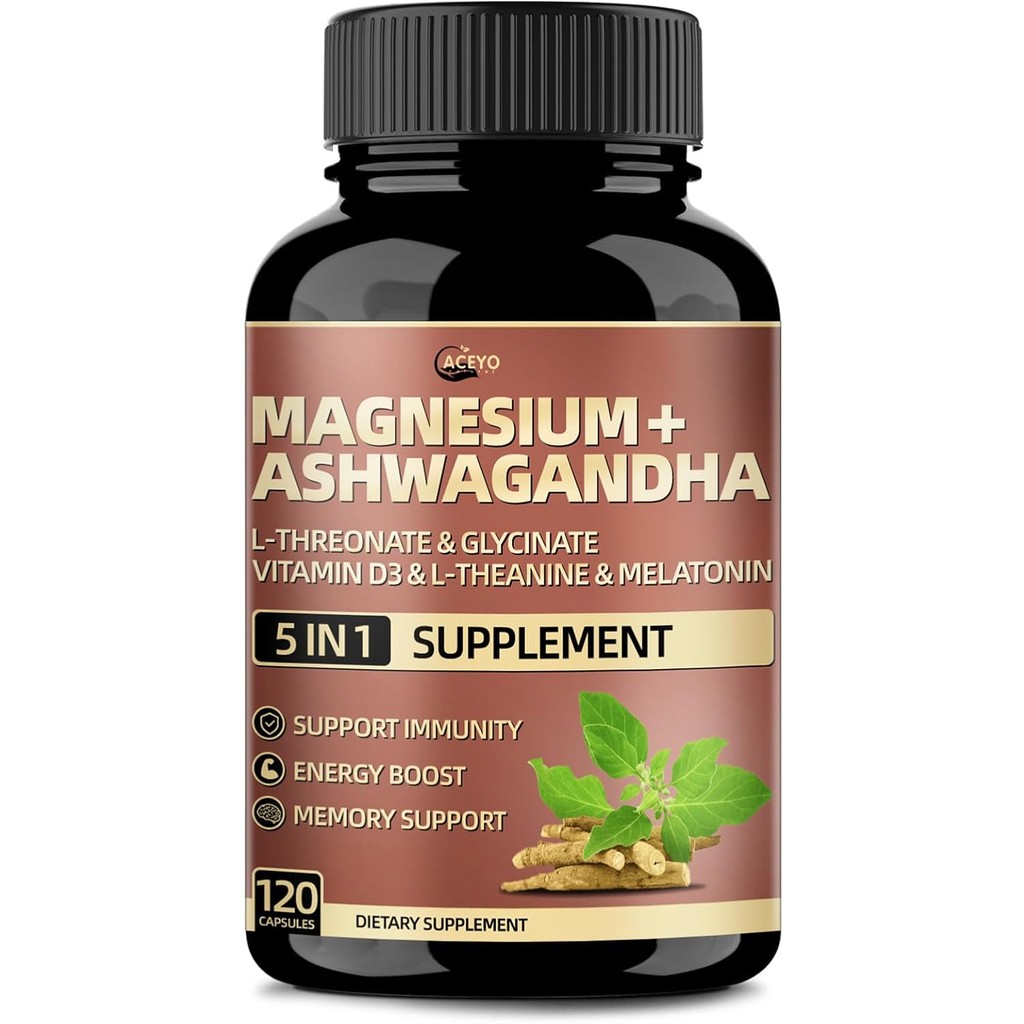 ACEYO Magnesium Ashwagandha Supplement,Magnesium L-threonate ...
