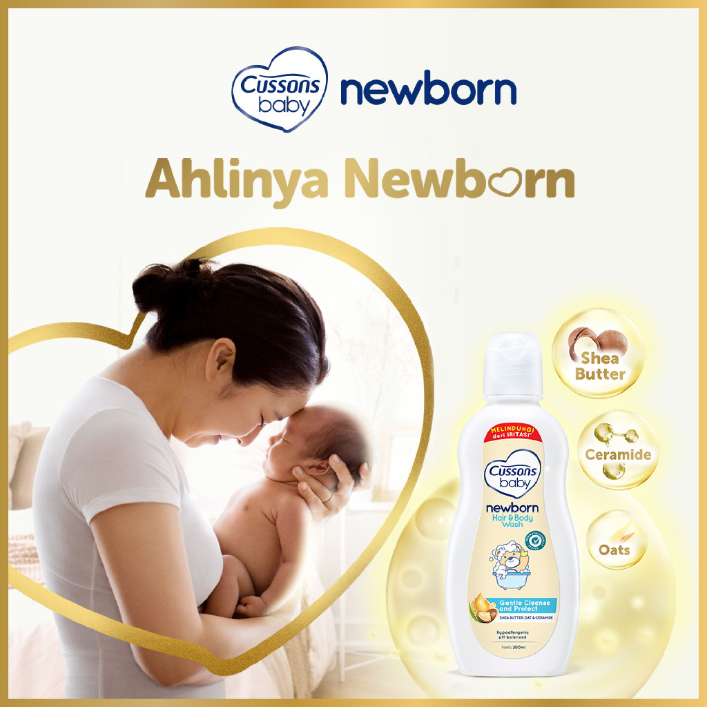 Cussons Baby Newborn Hair & Body Wash - Sabun Bayi 2in1 / Merah jingga Official - Gambar 2