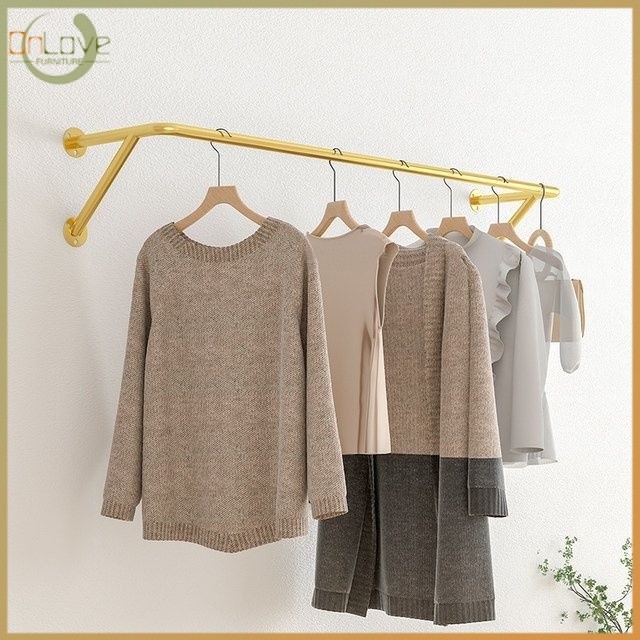 Clothes rack display rack on the wall front side hanging clothes rack ...