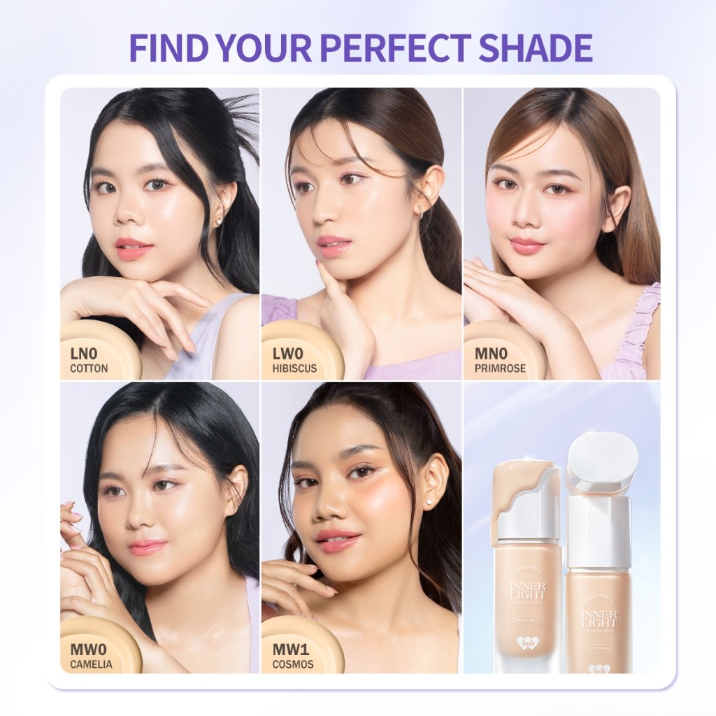 BNB Bloomdew Inner Light Serum Tint 30ml Glowy & Dewy Finish SPF 30 PA++++ / Merah Jingga Official - Gambar 4