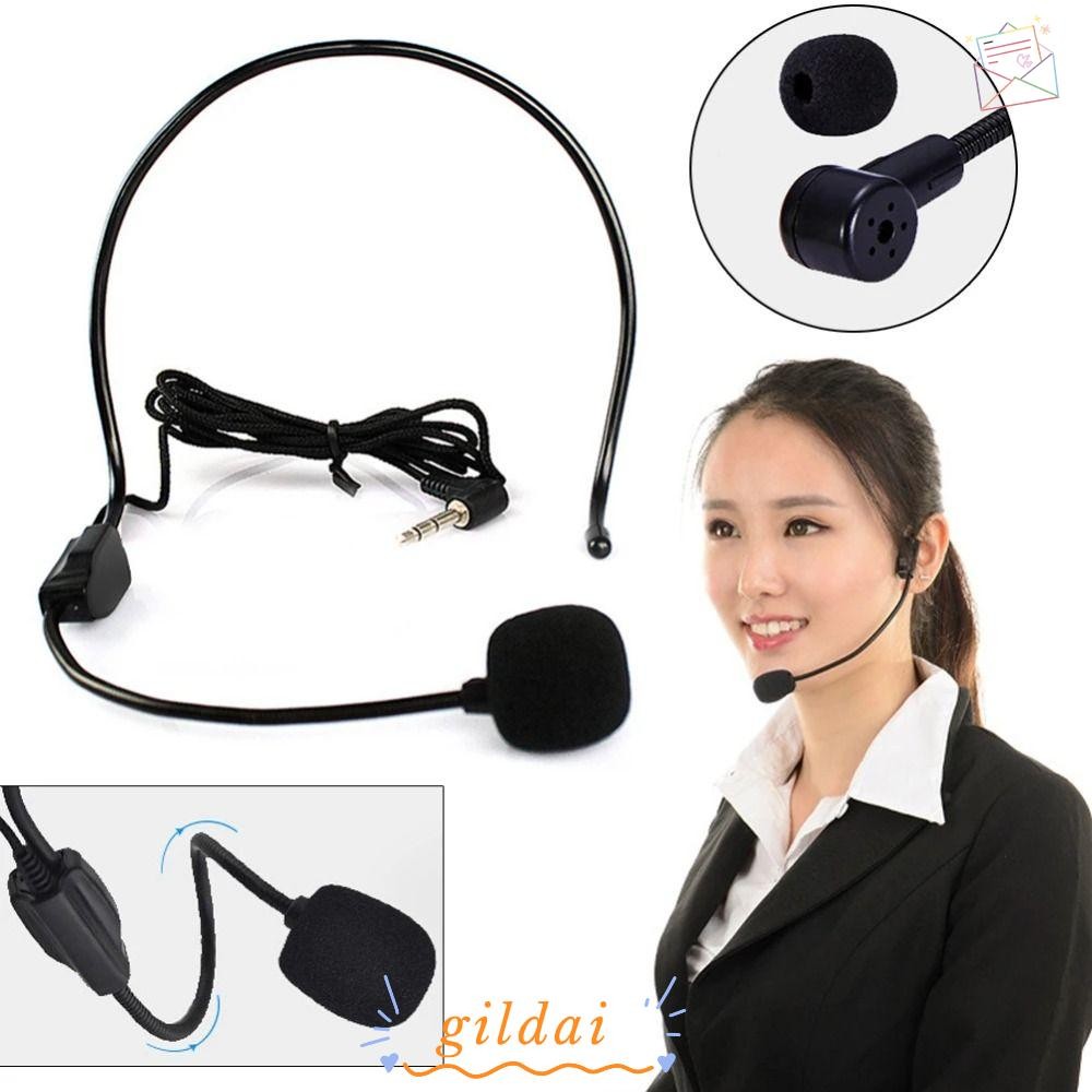 GILDAI Wired Microphone, Portable Head-mounted Headset Microphone, 3 ...