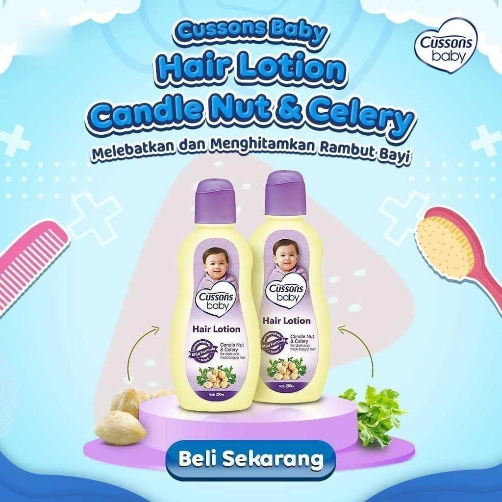 Cussons Baby Hair Lotion - Losion Rambut Bayi / Merah jingga Official - Gambar 2